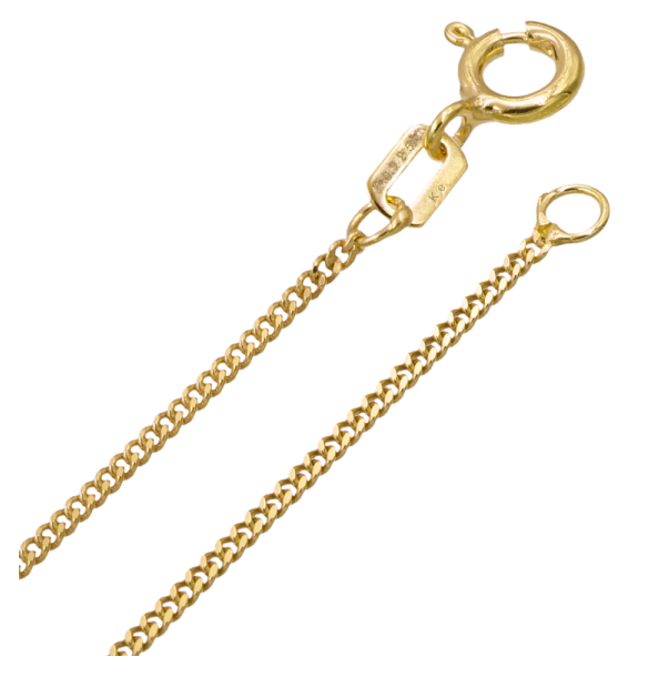 Bijora Panzerkette 1,6 mm – 925 Silber vergoldet mit 5 Milliemes Feingold