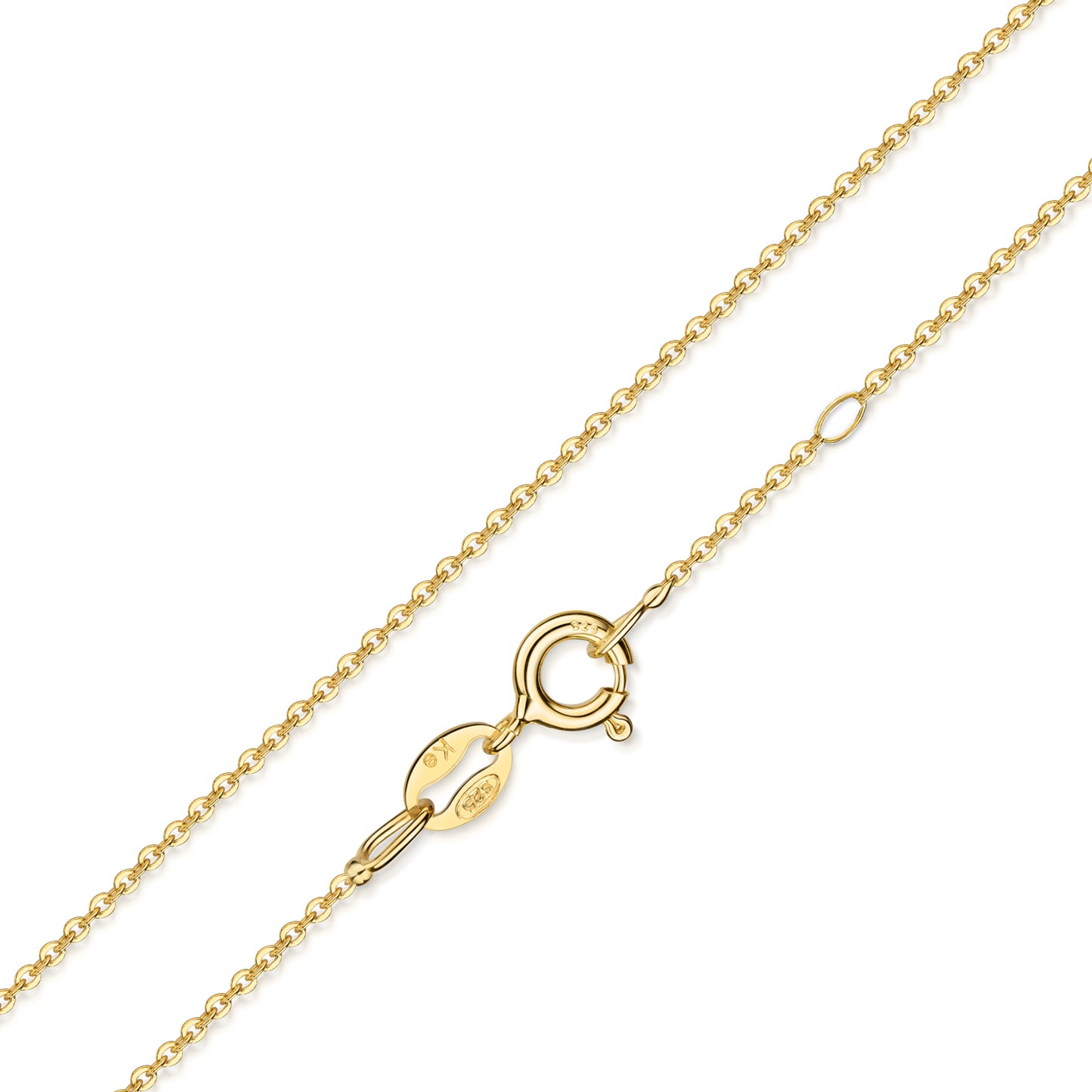 Detailansicht der Kette des BIJORA Colliers mit Blautopas & Zirkonia – feine Fassung, vergoldetes Silber, hochwertiger Schliff.