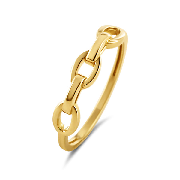 Bijora Kettenring aus 585 Echtgold (14k) – eleganter Ring mit feiner Kettenstruktur, poliert und edel glänzend, Gesamtansicht auf weißem Hintergrund.