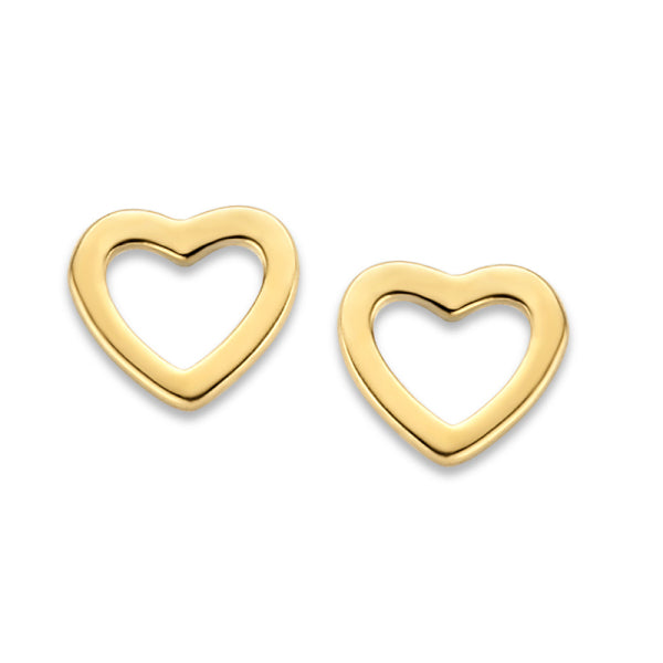 Bijora Ohrstecker Herz aus 585 Echtgold (14 Karat) – ca. 3,5 × 3,9 mm, zarte Herzform, polierte Oberfläche, elegante Ohrstecker auf weißem Hintergrund.