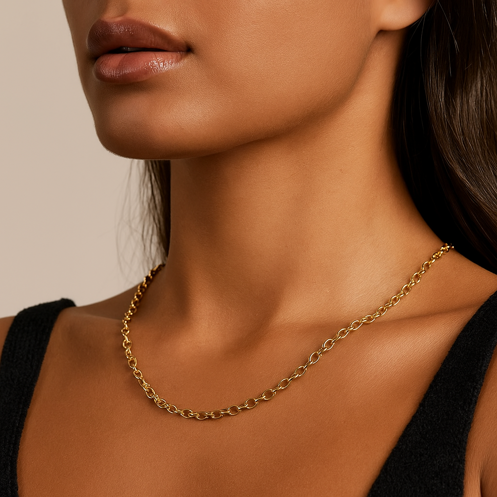 BIJORA Ankerkette Damen & Herren – 925 Sterling Silber | 18K vergoldet |