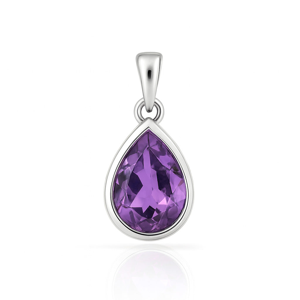 Detailaufnahme Amethyst Anhänger aus 925 Sterling Silber