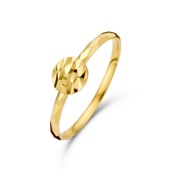 Bijora Damenring Dot aus 585 Echtgold (14 Karat) – Ø 5,8 mm, feiner Diamond Cut, minimalistisches Design, Gesamtansicht auf weißem Hintergrund.