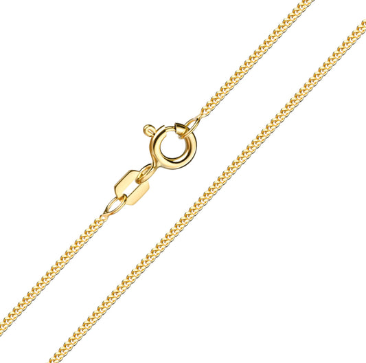 Bijora Panzerkette leicht gefertigt aus 333 Echtgold (8 Karat), hergestellt in Deutschland von RJC-zertifiziertem Hersteller aus recyceltem Gold, Gesamtansicht auf weißem Hintergrund.