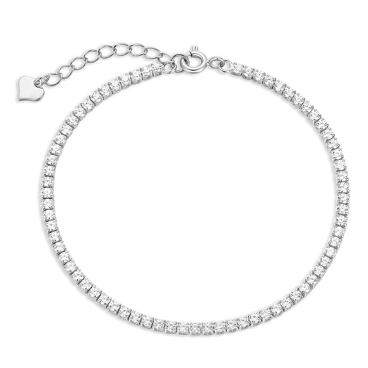 Bijora Tennisarmband mit 72 Zirkonia aus 925 Sterling Silber, rhodiniert – elegantes Damenarmband mit funkelnden Steinen, nachhaltig gefertigt, Gesamtansicht auf weißem Hintergrund.