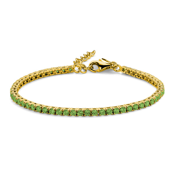 Tennisarmband Zirkonia – 925 Silber, vergoldet – in 10 Farben erhältlich