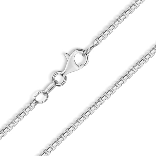 Bijora Venezianerkette 8-seitig diamantiert aus 925 Sterling Silber – klassische, glänzende Silberkette, gefertigt in Deutschland aus recyceltem Silber, Gesamtansicht auf weißem Hintergrund.